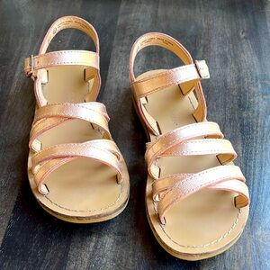 Girls Mini Boden Gold Sandals